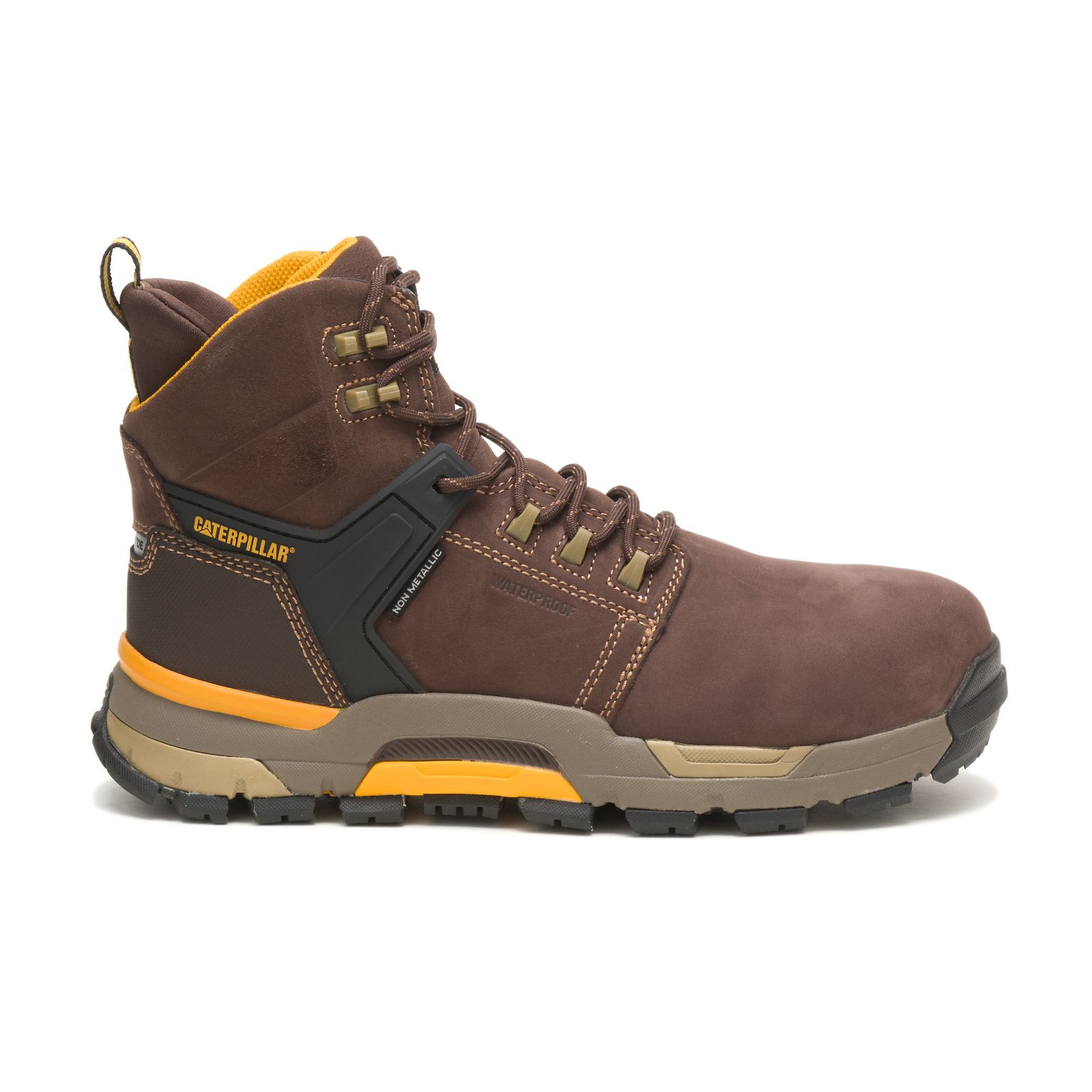 Caterpillar Boots South Africa - Cat Men's Cat Edge Waterproof Nano Toe Work Boots Coffee IQ2364180